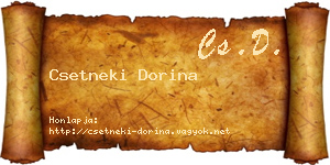 Csetneki Dorina névjegykártya